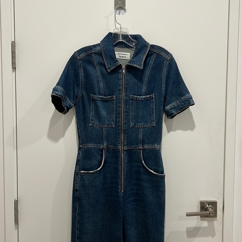 Reformation Georgia denim jumpsuit